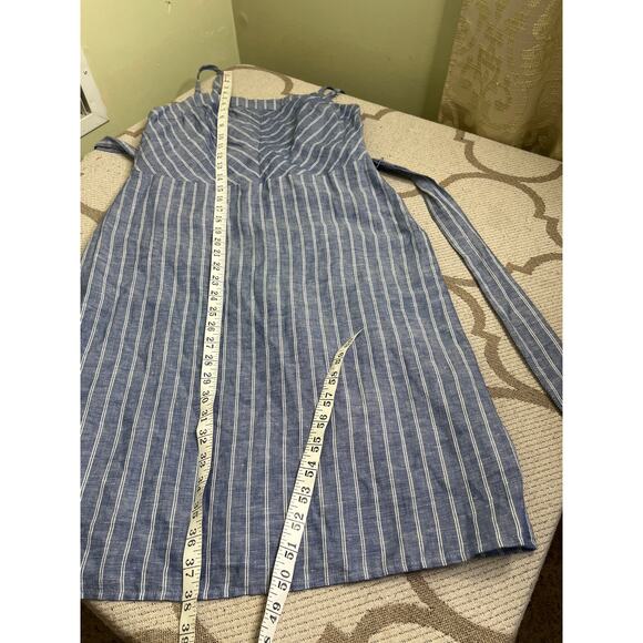 Banana Republic blue stripes linen shift dress with belt, size 4, NWT - Picture 12 of 14